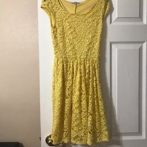 Yellow lace dress